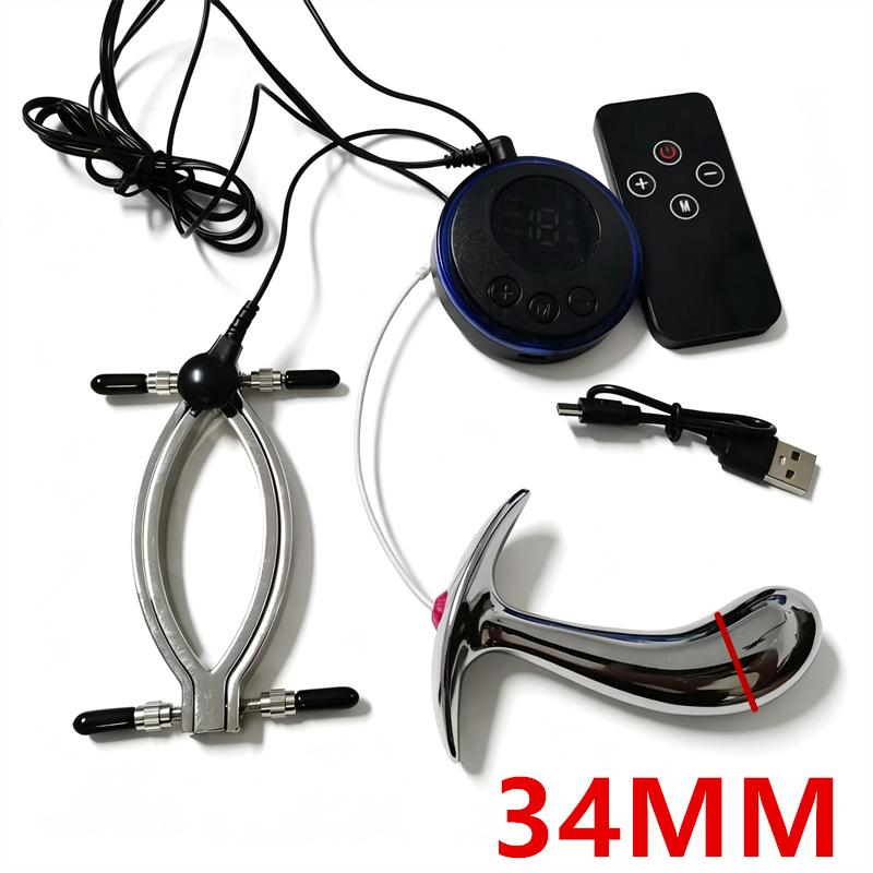 8 Modi Elektrischer Schlag Metall Analer Butt Plug Brustwarzen Klemmen Sex Spielzeug für Frauen Brustsauger Pumpen Schamlippen Klemmen Erwachsenenspiel
