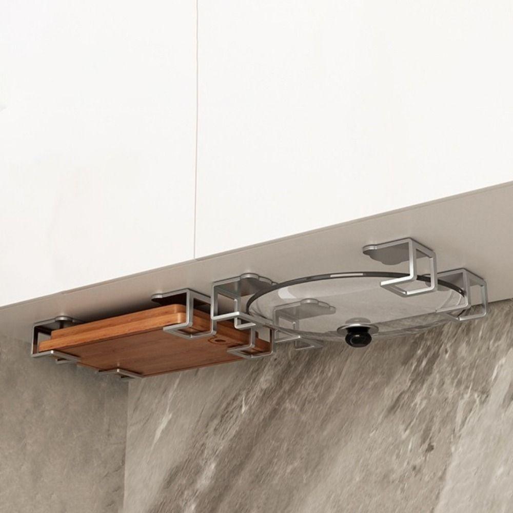 Self Adhesive Pot Lid Rack Stainless Steel Sink Sponge Organizer Durable Wall Hooks  for Kitchen