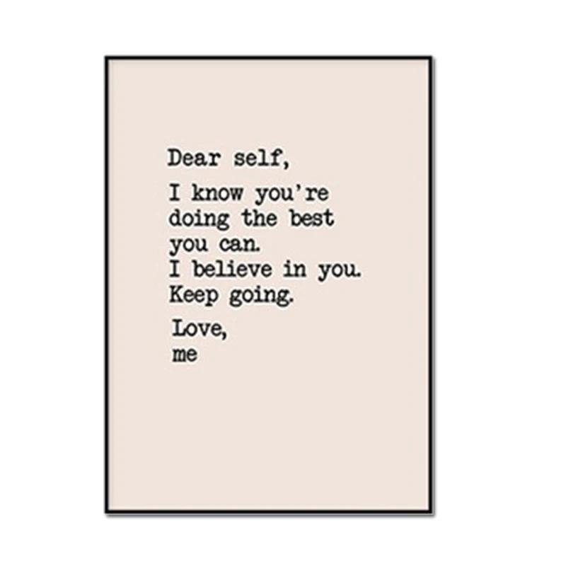 Nordic Style Motivational Quote Text Letters Print Art Canvas Poster for Living Room Decoration Home Wall Decor Picture