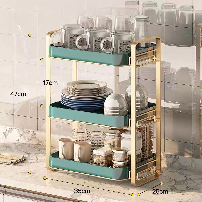 3-Tier Cup Holder Wine Glasses Holder Cup Drying Rack with Drip Tray Multifunctional Standing Rack Tea Coffee Cup Drain Tray