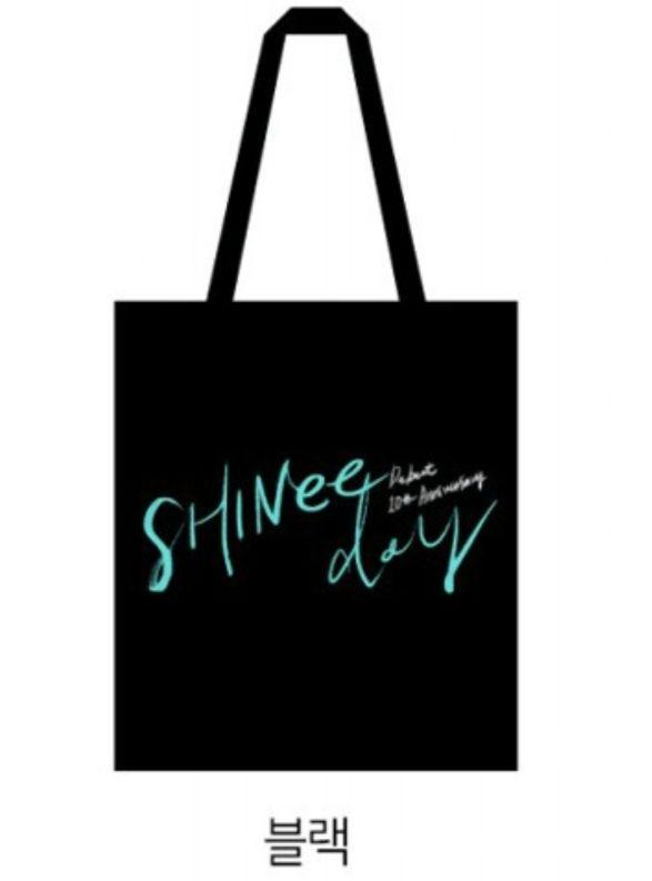

[USED] SHINee 10th Anniversary Logo Tote Bag Black Shiny