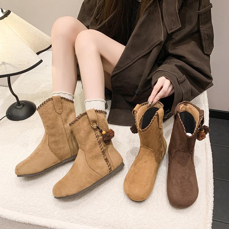 Ethnic style women's short fashion hundred soft elastic comfortable ankle boots shock absorption anti-skid casual sports Martin boots
