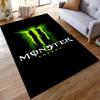 Grünes Monster Energy Logo auf schwarzem Teppich Rutschfester Teppich geeignet für Wohnzimmer- und Schlafzimmer-Sofas