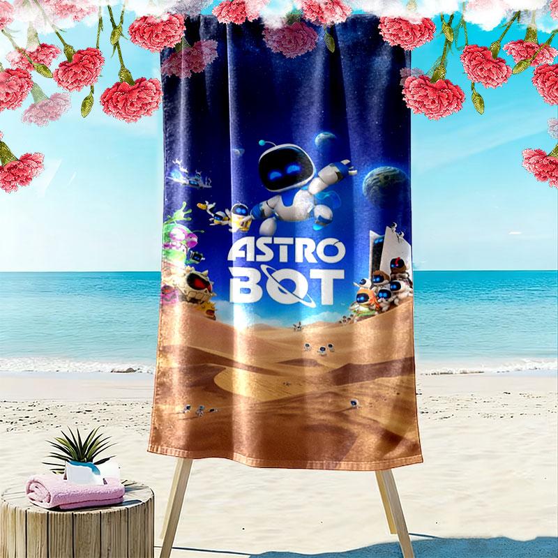 ASTRO BOT Aufdruck Strandtuch, Großes Weiches Schnelltrocknendes Handtuch für Strand Camping Schwimmen