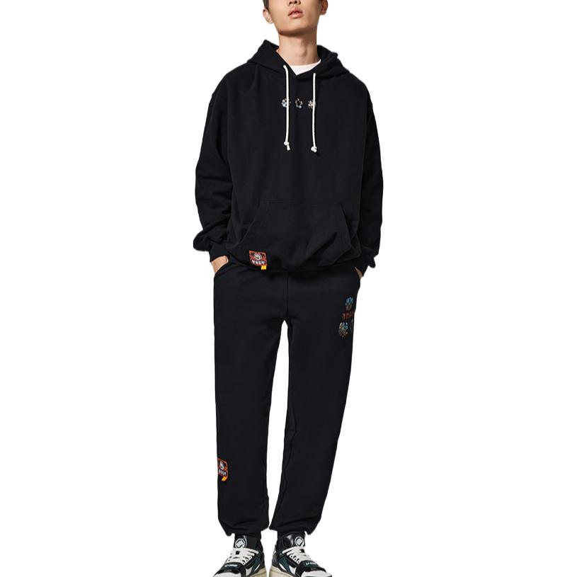Li Ning Knitted Sweatpants Men's Black Moderate Cuffed Pants AKLSG33-2