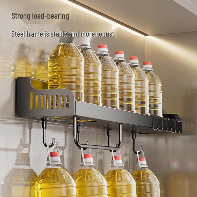 Wall-Mounted No-Drill Kitchen Spice Rack & Knife Holder