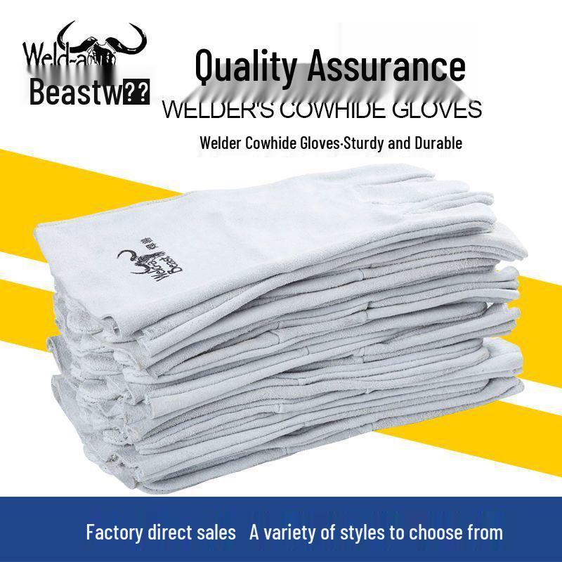 Cowhide Heat-Resistant Welding Gloves - Anti-Scald, Wear-Resistant, Long Labor Protection