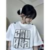 American Embroidered Letter Short-sleeved T-shirt Women's Summer New Trendy Brand Loose Design Couple Half-sleeved Top
