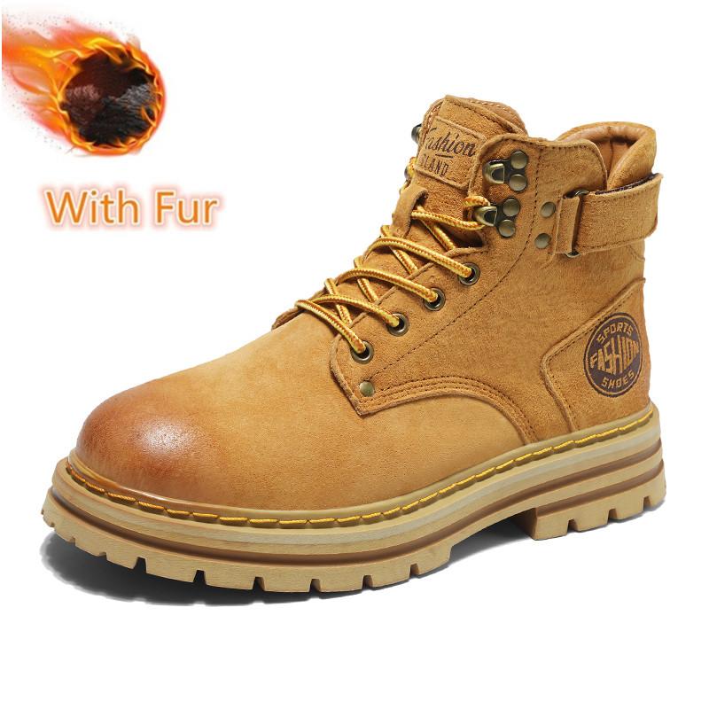 High Quality Leather Men Ankle Outdoor Non-slip Desert Boots Shoes Male British Style Cowboy Boots Luxury Brand Men Casual Boots