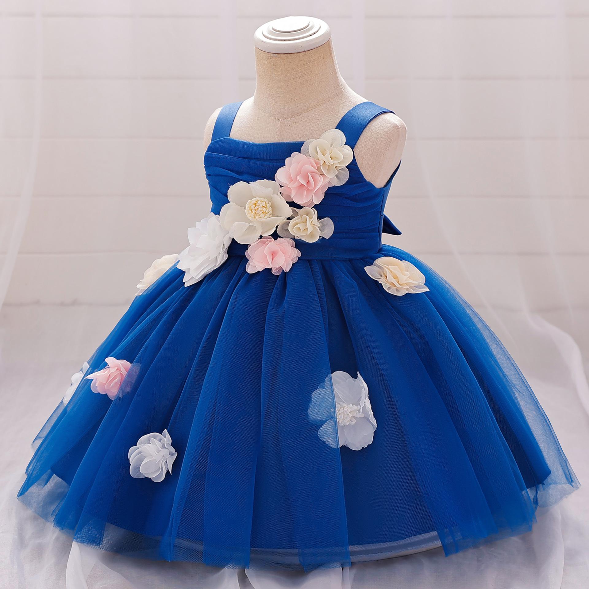 

0-3 года рождественское платье крещение новорожденного свадебное белое платье для девочки первый день рождения одежда крестильное платье для малышей одежда 6-9M синий