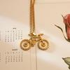 Popular Retro Bicycle Shape Pendant Gold Metal Girl Girlfriend Titanium Steel Jewelry