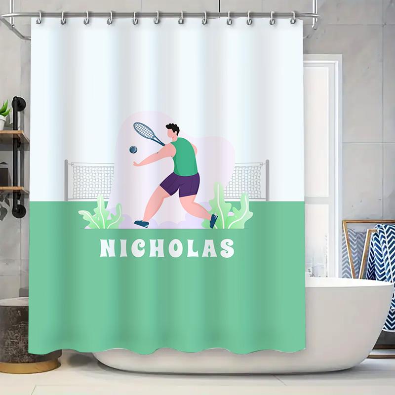 

Beach-Themed Shower Curtains With Cute Animal Designs Waterproof Fabric For Bathroom Decor In Blue Color W60H190(CM)-1 Pcs