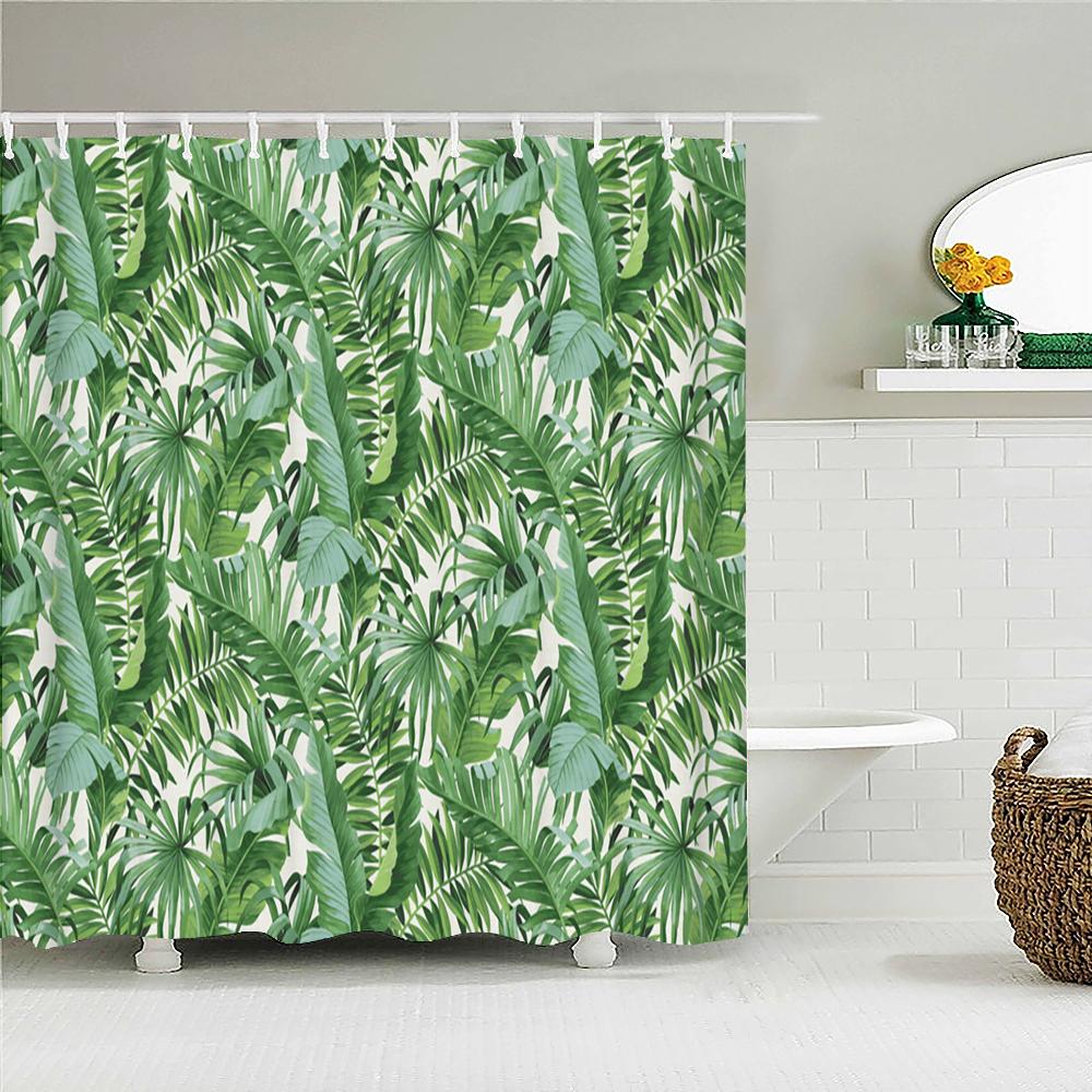 Flowers Grass Green Plants Waterproof Shower Curtains For Bathroom Bath Curtains Multi-Size 240*180Cm 3D Print Shower Curtain