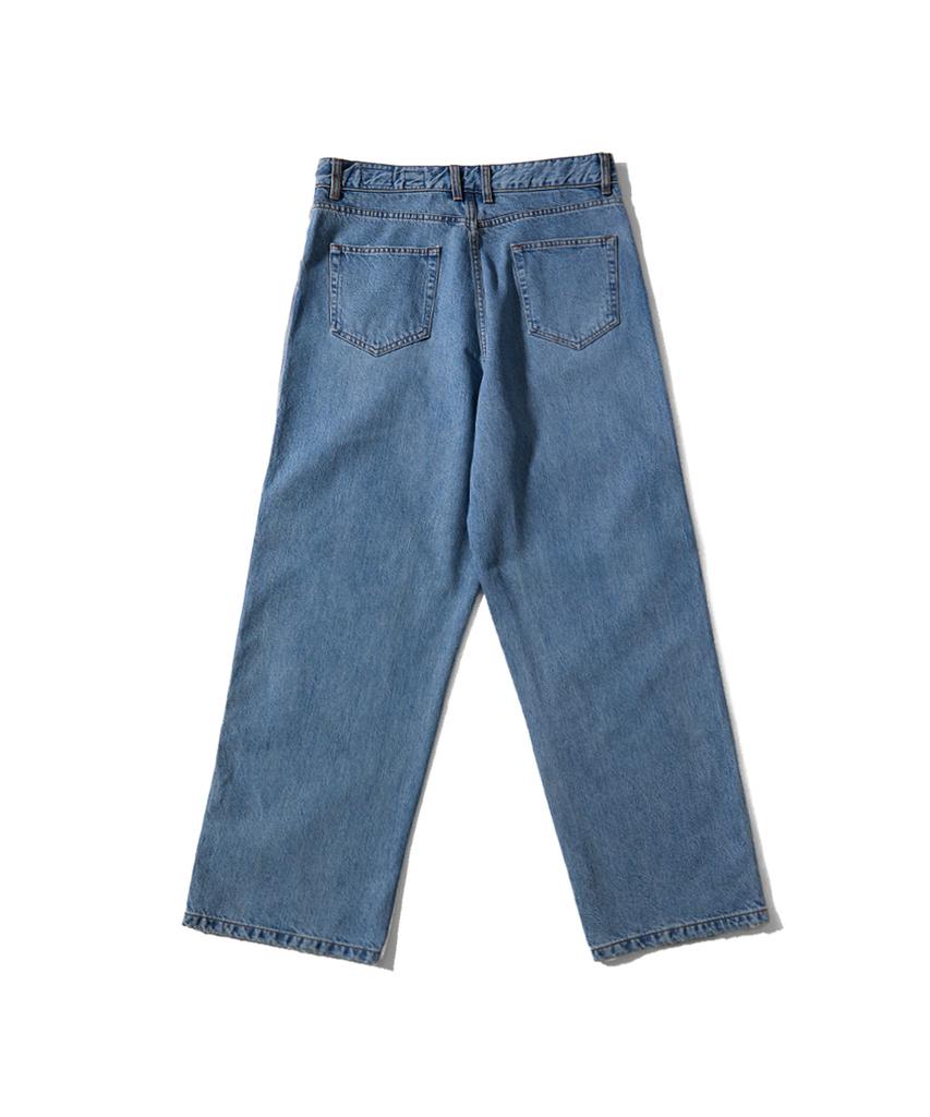 Holliseon Blueborn Damage Loose Denim Pants Light Blue