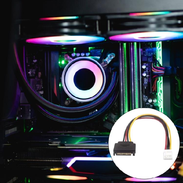 15Pin 15Pin Male to 4Pin Female Extension Power Cable Motherboard Computer HDD Hard Disk Power Supply Cable For PC