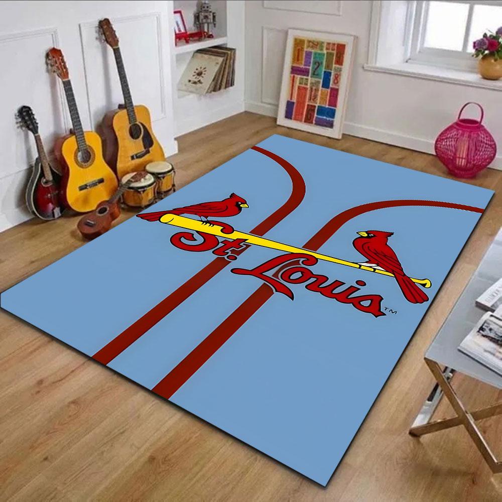 St. Louis Cardinals Baseball Logo Design Patterned Carpet, Non Slip Mat Suitable for Living Room and Bedroom Sofas