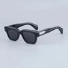 JMM Fellini Quadratische Sonnenbrille Handgefertigt in Japan Importiertes Acetat Klassisches Acetat Schwarzer Optischer Rahmen mit Metall an den Bügeln