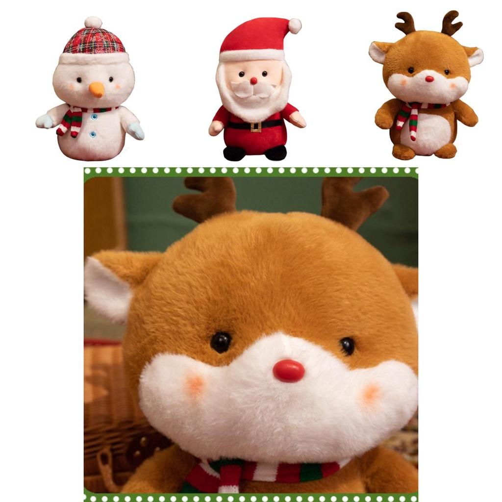 Cute Christmas Teddy Bear Plush Toy Cartoon Style Santa Claus Christmas Reindeer Snowman 25cm/38cm 0.15kg/0.37kg