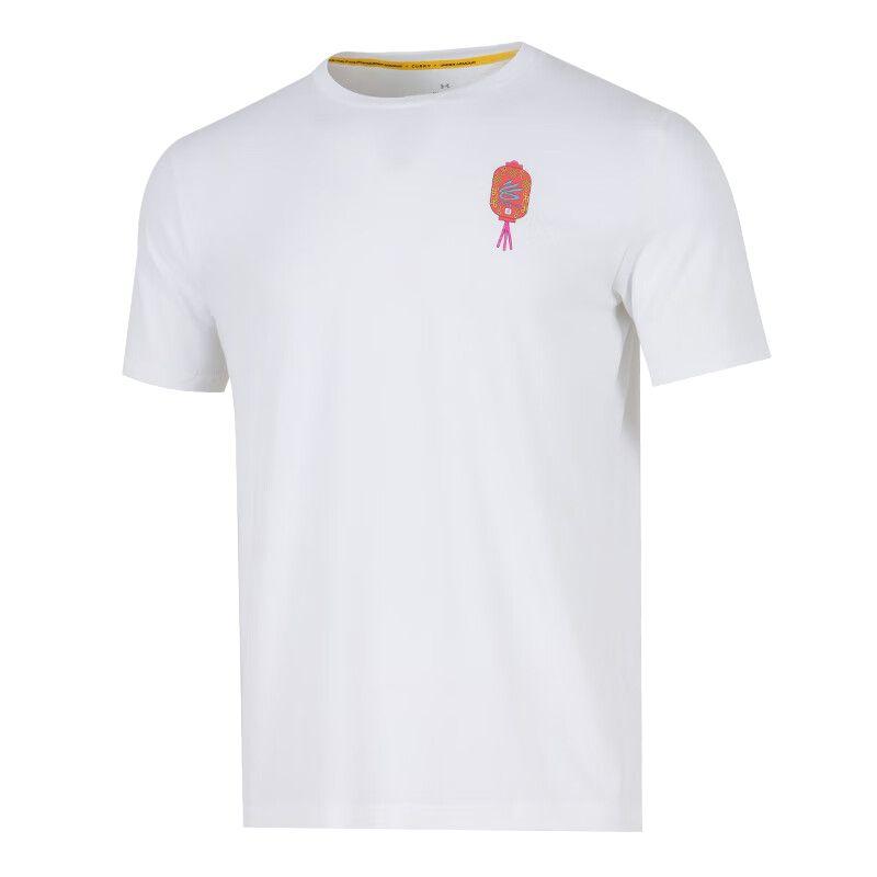 Under Armour T Shirts Men s White Crew Neck Moderate 6015453-100 XL