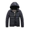 Light Clothing Comfortable and Versatile Jacket Cotton Coat Men's Winter Solid-colour Slim Removable Cap Thickened Hooded Jacket Men