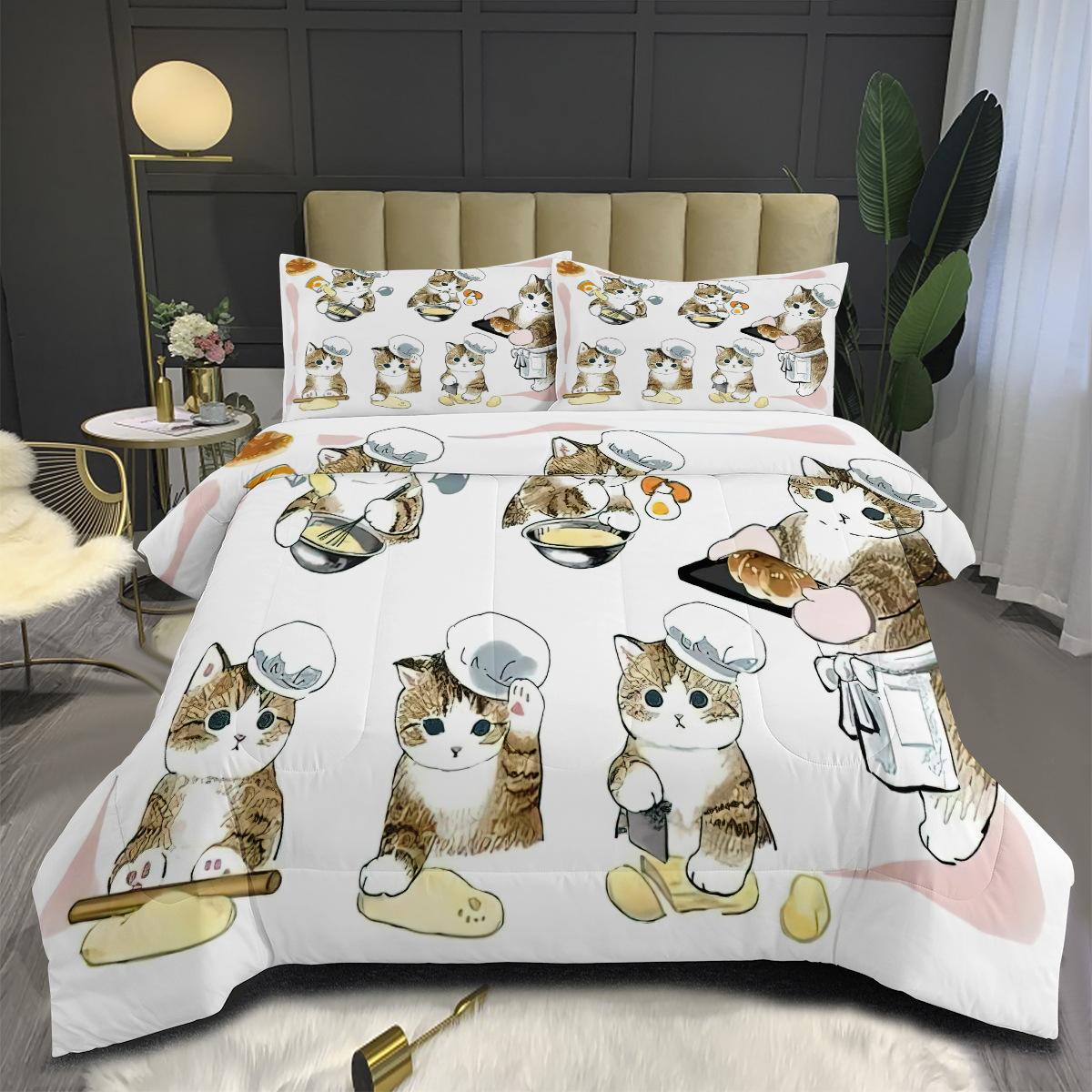 Small Animal Digital Print Duvet Cover Set - Thickened Animal Print Comforter Set 140*200cm