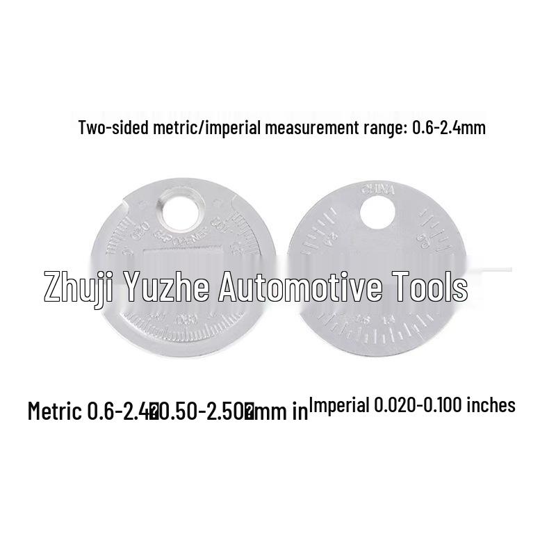 Spark Plug Gap Adjustment Tool 0.6-2.4mm Coin-Type Metric/Imperial Gauge