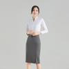 Teluoman Women's Professional Gray Midi Pencil Skirt