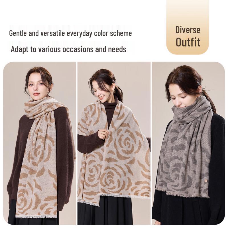 JIUMU Women's Cashmere Wool Blend Scarf & Shawl Gift Set