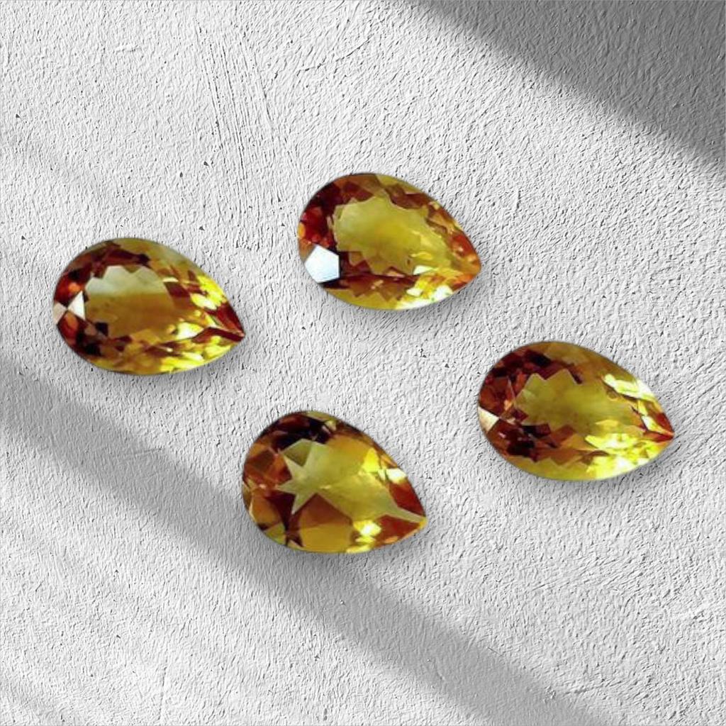 Citrine naturelle A+, belle citrine à facettes, lot en forme de poire, lot de taille 7-10 mm, lot de pierres précieuses, pierre de la meilleure qualité pour la fabrication de bijoux.