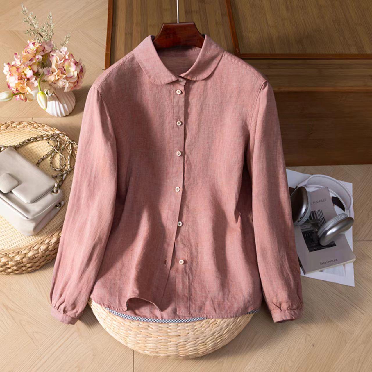

2025 Versatile Artistic Long-Sleeve Shirt: High-End Casual Spring/Autumn Outerwear Large 130-150
