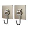 Strong Adhesive Stainless Steel Wall Hooks, No Drilling or Traces, Heavy-Duty for Bathroom & Kitchen.
