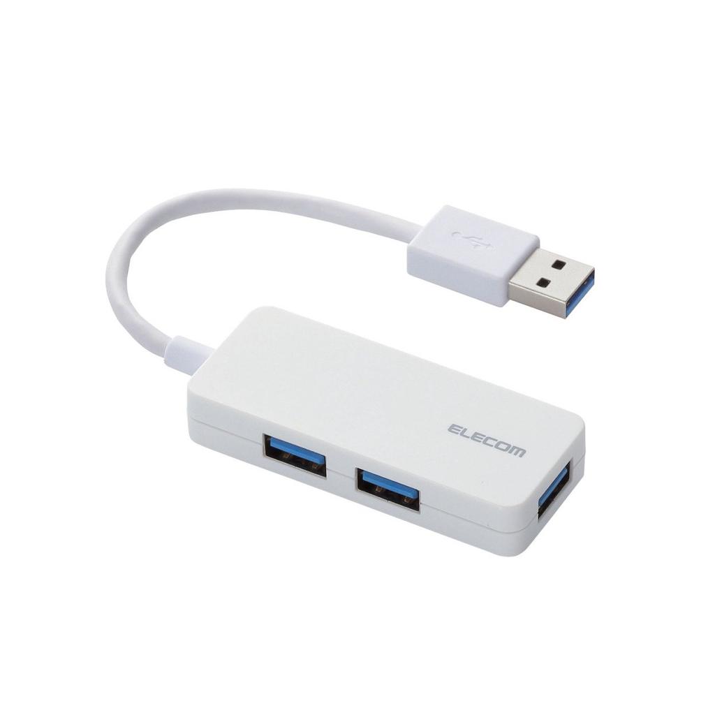 ELECOM USB 3 Bus 3.0 Hub, Ports, Powered, White, U3H-K315BWH