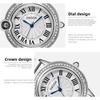 Ladies Watches Exquisite Design Stainless Steel Roman Diamond Waterproof Fashion Luxury Quartz Watch
