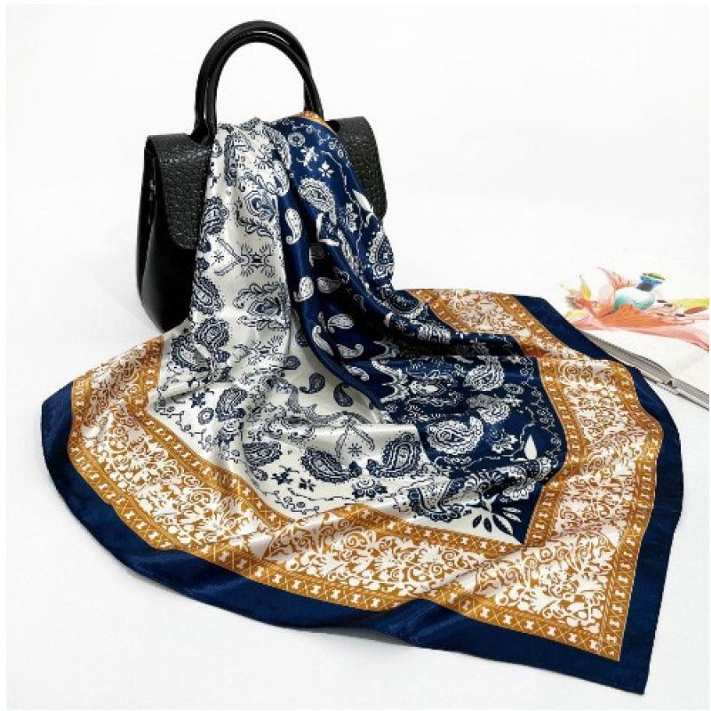 Cashew Print Silk Scarf: Women s Paisley Classic Pattern 90cm Square Scarf 90cm Cashew