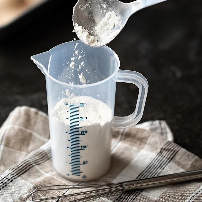 SHIMOYAMA Plastic Graduated Measuring Cup Kitchen Baking Liquid Measure Jug Cup Container Transparent Pour Spout Mixing Cup Tool