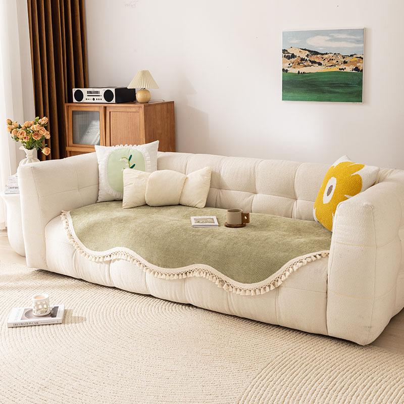 

Special-Shaped Irregular Sofa Cushion New Chenille Straight Row Seat Cushion Four-Season Universal Non-Slip Cover Cover Cloth Towel 90*90cm