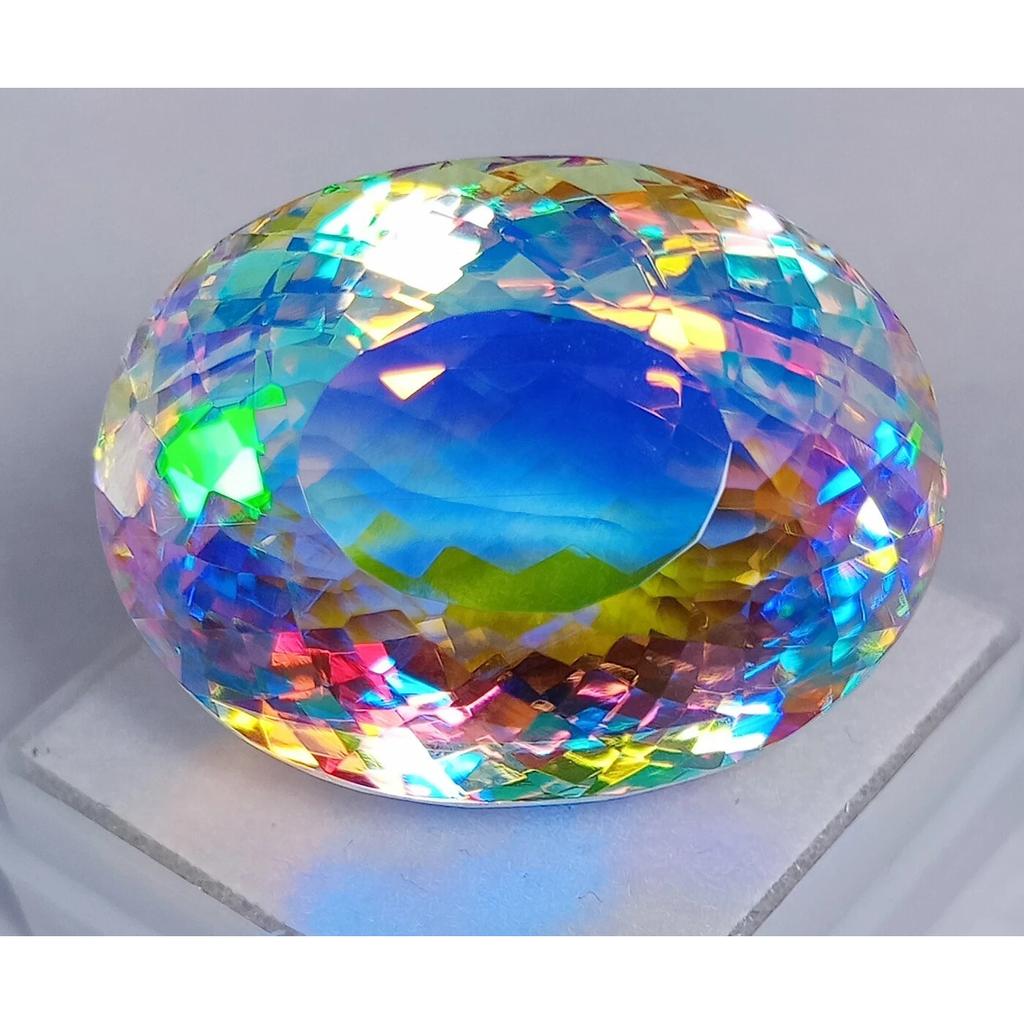 Mystic Topaz Rainbow Natural 67.85 Ct Oval Cut Excellent Certified Gemstone