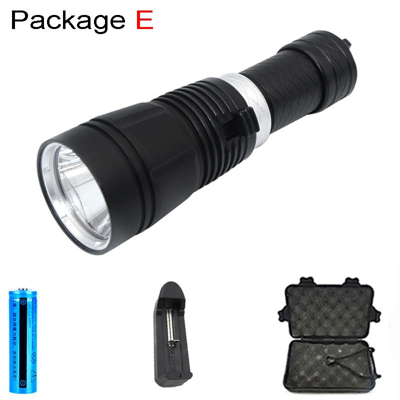 D2 Powerful Diving Flashlight Edc Dive Torch Light Lamp Underwater High Power Led Flashlights Diving Camping Tactical Lantern