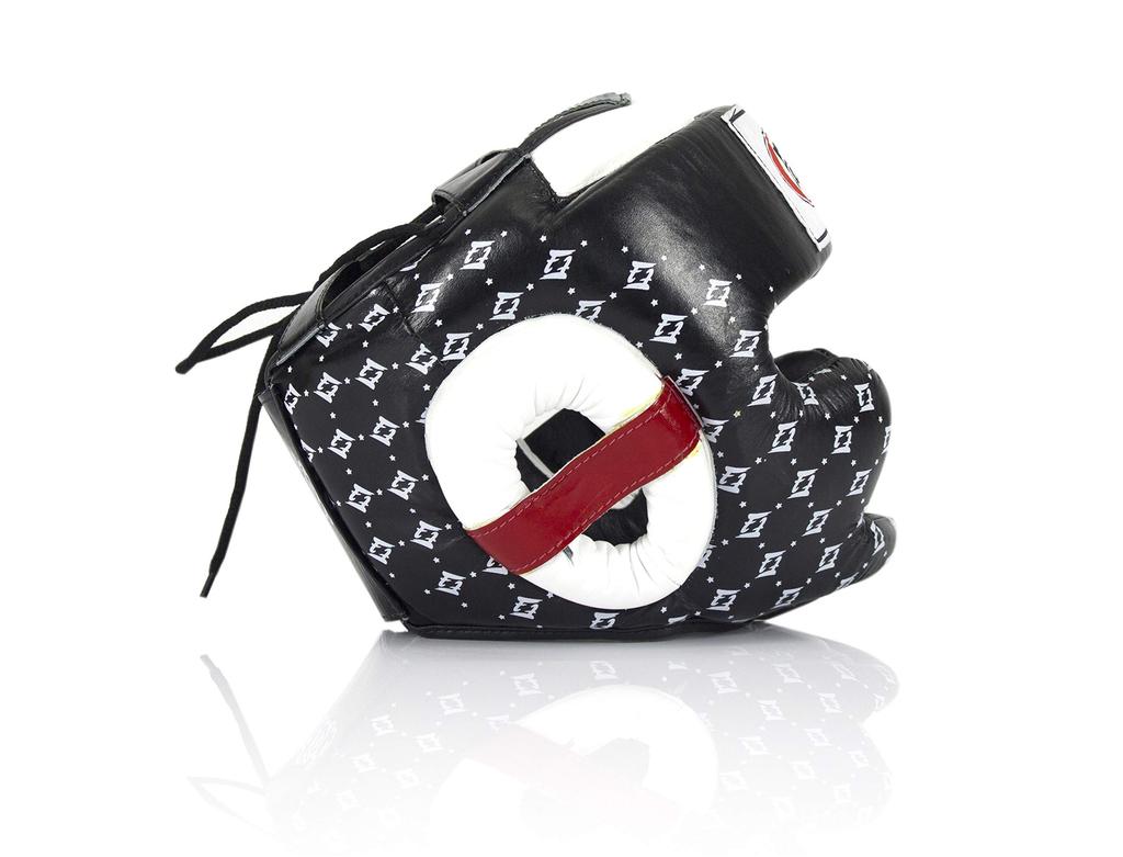 Black Fairtex Headgear Head Guard Super Sparring HG13 Diagonal Vision for Muay Kickboxing (M, Fairtex) - HG3, HG10, Thai, Boxing,