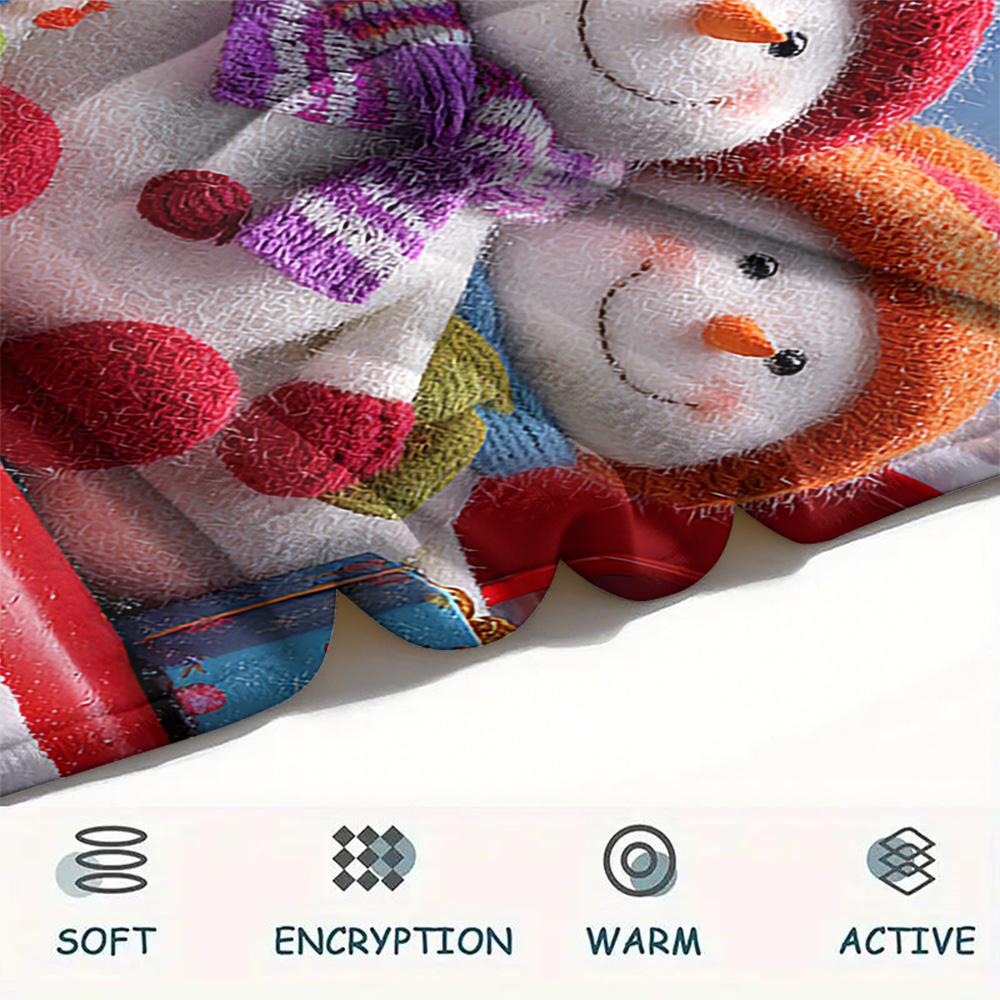 Snowmen Print Flannel Blanket, High Quality Comfortable for All Seasons, Home Decor, Warmth and Comfort, Perfect for Christmas Gifts