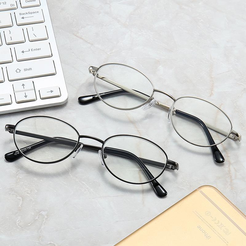 

Stylish Cross-Border Anti-Blue Light Optical Reading Glasses: Fashionable Metal Full Frame for Women & Men +2.00