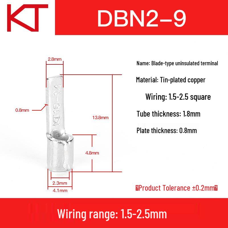 Purple Copper Cold Crimp Pin Type Terminal Lug (DBN2-9-10-14-18)