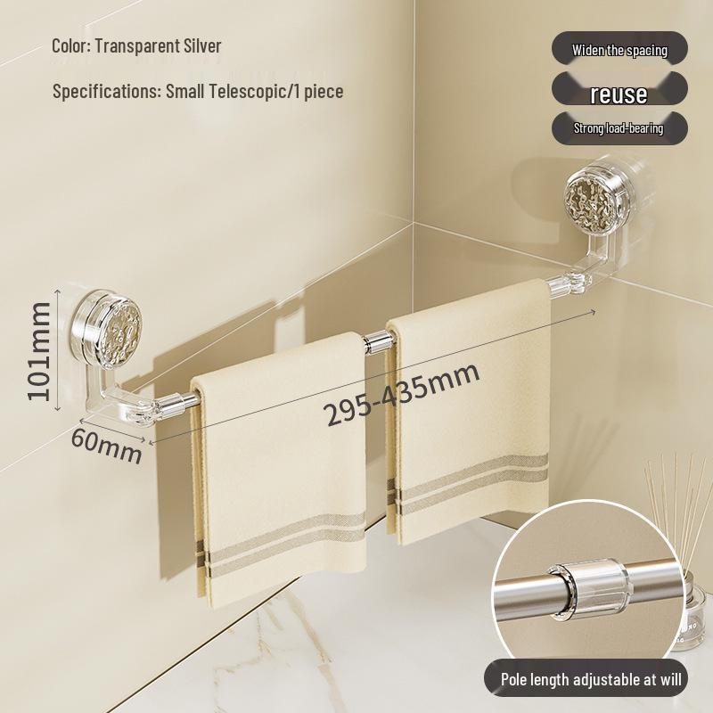 

No-Drill Rotating Telescopic Bathroom Towel Rack with Suction Cups