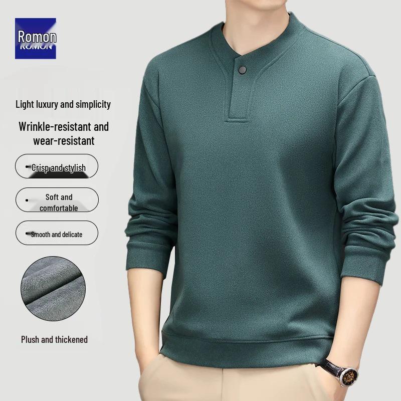 

LOMON Men s Autumn/Winter High-Grade Fleece Half-High Collar Sweatshirt L (120-135 lbs)