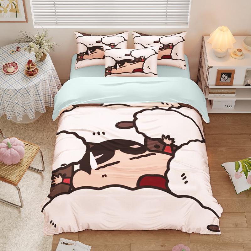 New Style C-Crayon Shin-chan Bedding Sets Shin-chan Duvet Cover Bed Set Quilt Cover Pillowcase Kids Adult Size