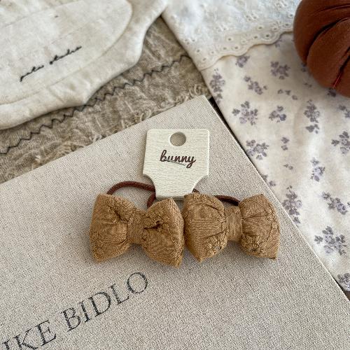 2pcs Plaid Elastic Hair Bands Floral Bow Scrunchies Baby Girls Hair Rope Tie Ponytail Holder Rubber Band Kids Hair Accessories
