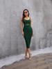 European & American Style Sexy Spaghetti Strap Mesh Patchwork Bodycon Dress for Women