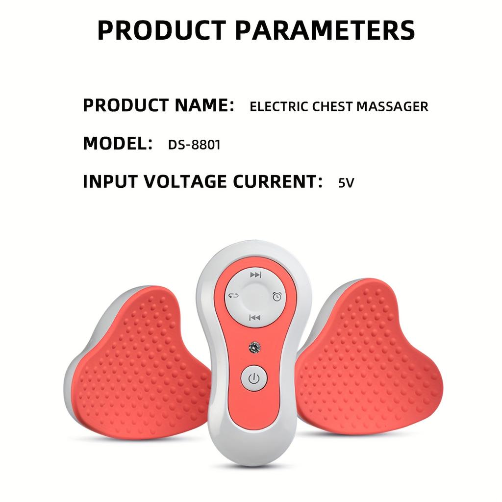 1SET Chest Massager, Electric Breast Massager, Home Chest Health Instrument, Rechargeable Chest Massager, Breast Enhancement