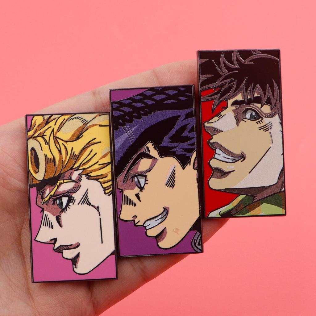 JOJO's Bizarre Adventure Metal Brooch Badge Ornament - English Cartoon Accessory
