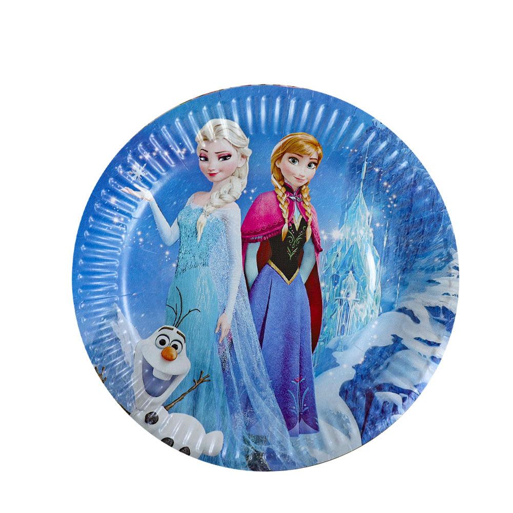 Frozen Birthday Party Supplies Disposable Cutlery Paper Plates Paper Cups Tissue Girls Birthday Party Decorations